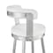 Armen Living Kobe 26" Counter Height Swivel Bar Stool in Brushed Stainless Steel Finish and White Faux Leather 721535761821 - alternate 8